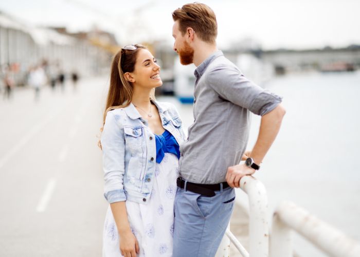 Happy Couple Sharing A Romantic Moment Together