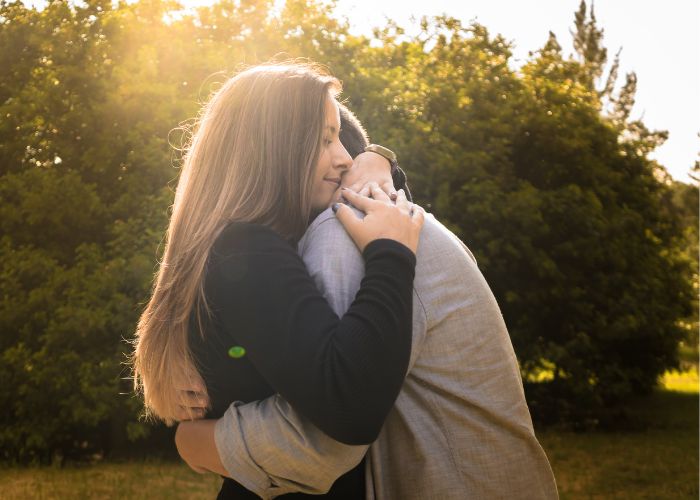 Couple Hugging Tightly