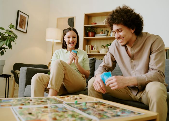 Couple Playing A Board Game