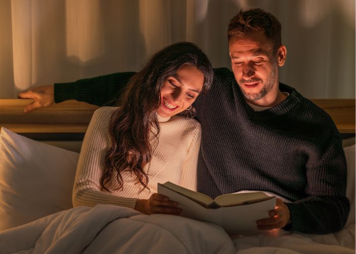 Couple Reading Book