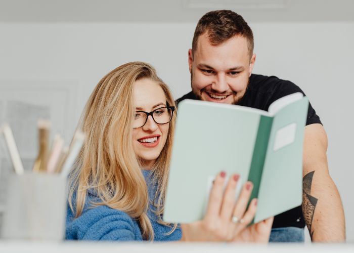 Couple Reading Book