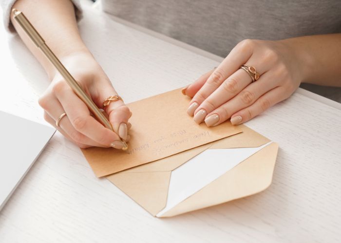 Young Woman Writing Letter At Table