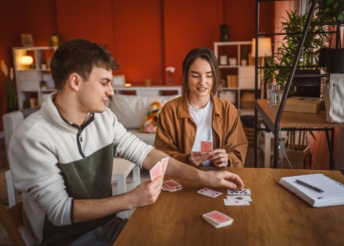 Happy Couple Playing Game