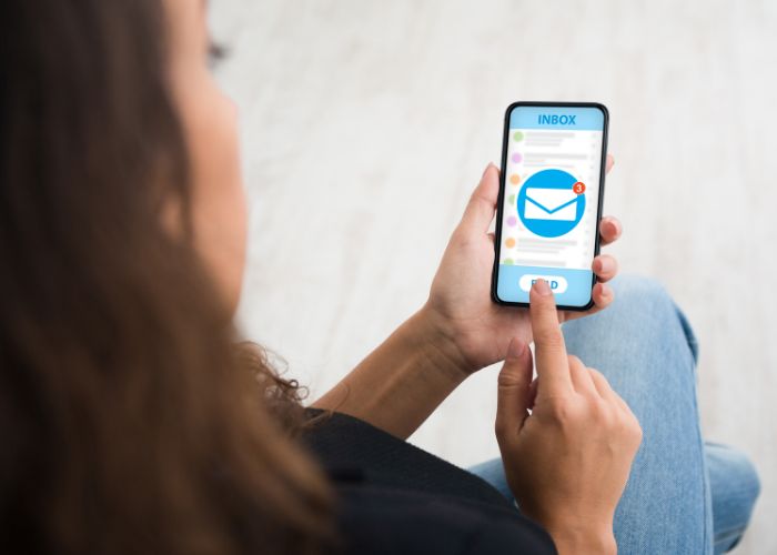 Woman Checking Messages