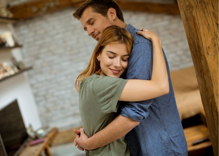 Happy Couple Hugging