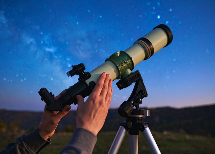 Using Telescope For Stargazing At Night