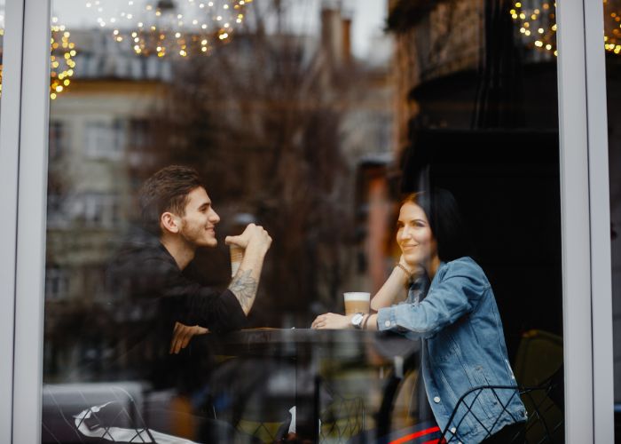 Couple At Cofffe Shop